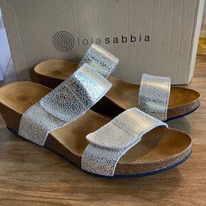 Women's Gold Wedge Sandals NIB